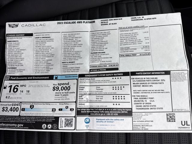 2023 Cadillac Escalade Premium Luxury Platinum