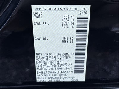 2021 Nissan Altima 2.5 SV