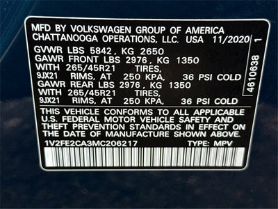 2021 Volkswagen Atlas Cross Sport 3.6L V6 SEL Premium R-Line