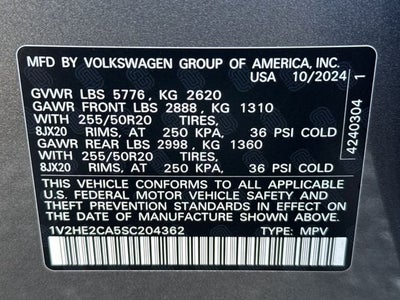2025 Volkswagen Atlas Cross Sport 2.0T SE w/Technology