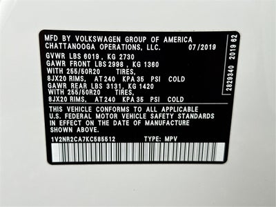 2019 Volkswagen Atlas SEL Premium 4Motion