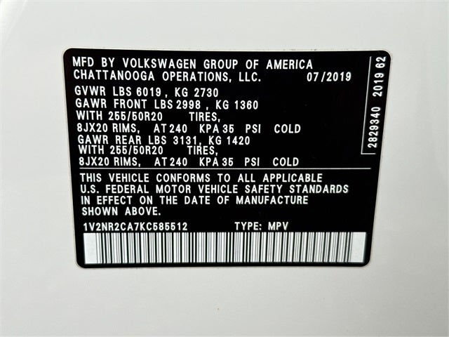 2019 Volkswagen Atlas SEL Premium 4Motion