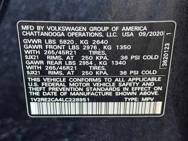 2020 Volkswagen Atlas Cross Sport 3.6L V6 SEL R-Line 4Motion