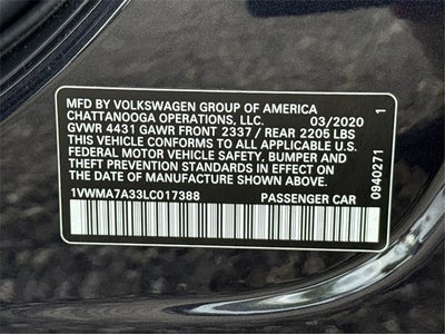 2020 Volkswagen Passat 2.0T R-Line