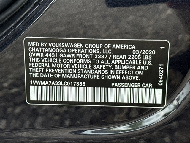 2020 Volkswagen Passat 2.0T R-Line