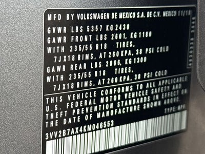 2019 Volkswagen Tiguan 2.0T SEL 4Motion