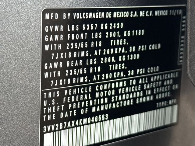 2019 Volkswagen Tiguan 2.0T SEL 4Motion