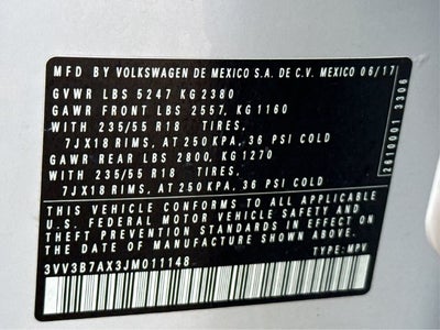 2018 Volkswagen Tiguan 2.0T SEL