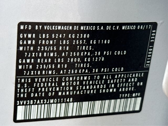 2018 Volkswagen Tiguan 2.0T SEL