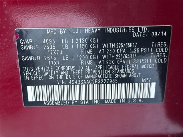 2015 Subaru Outback 2.5i