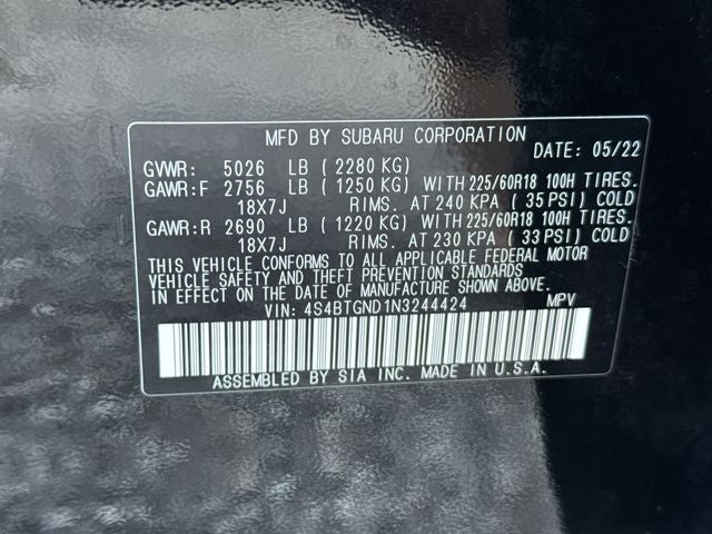 2022 Subaru Outback Limited XT