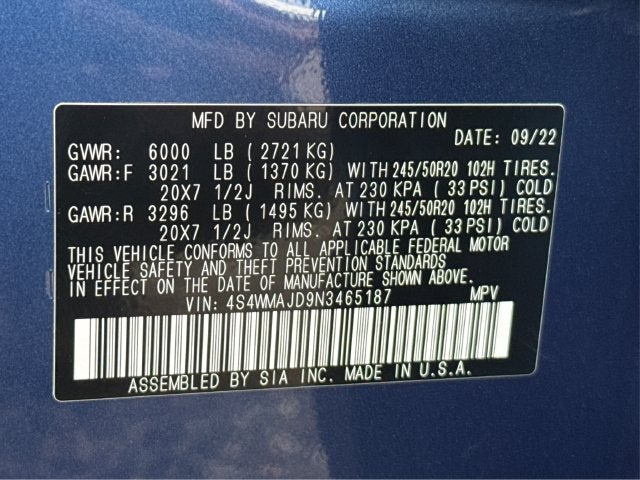 2022 Subaru Ascent Onyx Edition