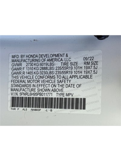 2023 Honda Odyssey Elite