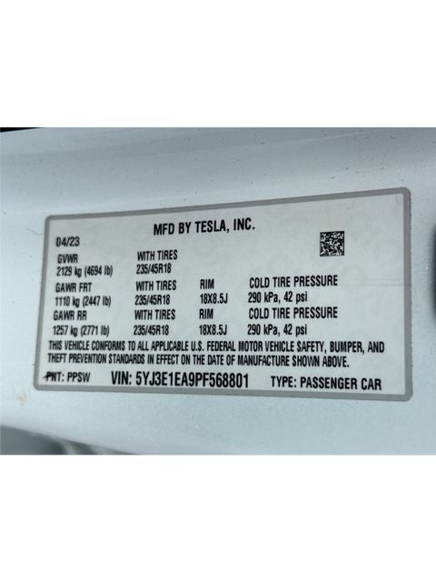 2023 Tesla Model 3 Base