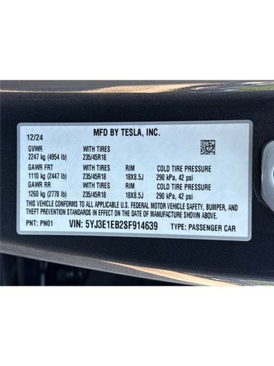 2025 Tesla Model 3 Long Range