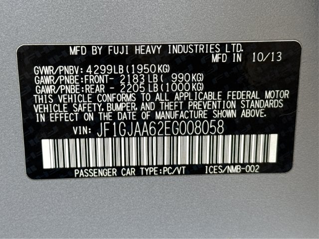 2014 Subaru Impreza 2.0i
