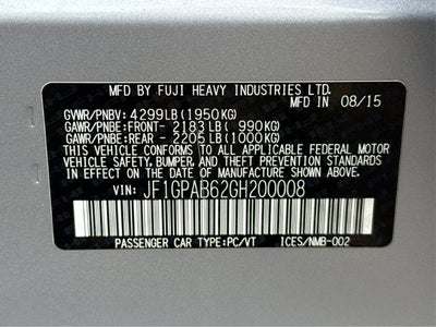 2016 Subaru Impreza 2.0i Premium