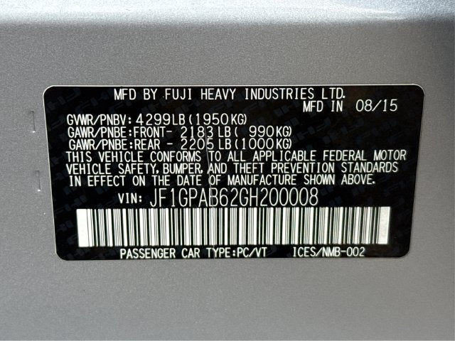 2016 Subaru Impreza 2.0i Premium