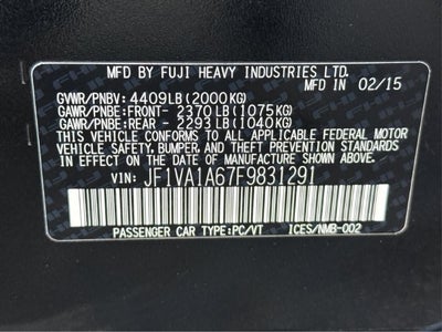 2015 Subaru Impreza WRX Base