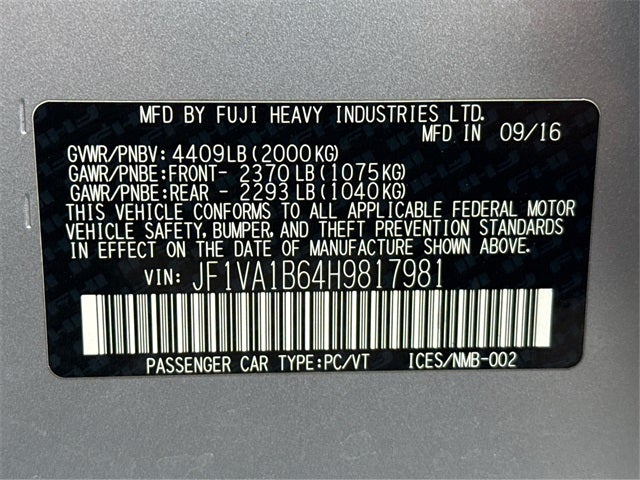 2017 Subaru WRX Base