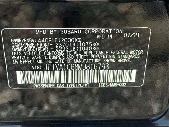 2021 Subaru WRX Premium