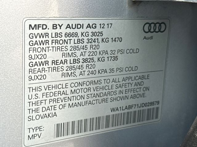2018 Audi Q7 3.0T Premium Plus quattro