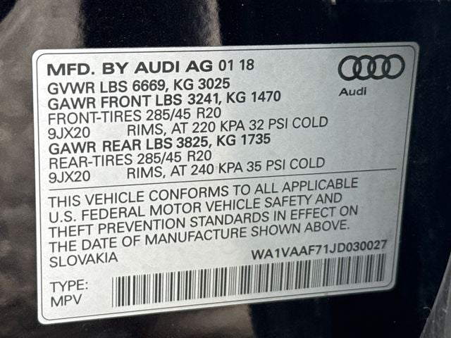 2018 Audi Q7 3.0T Prestige quattro