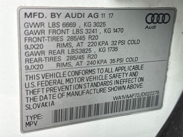 2018 Audi Q7 3.0T Prestige quattro