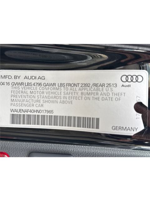 2017 Audi A4 2.0T Premium Plus quattro