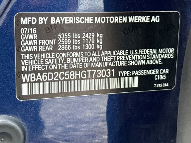 2017 BMW 6 Series 640i xDrive Gran Coupe