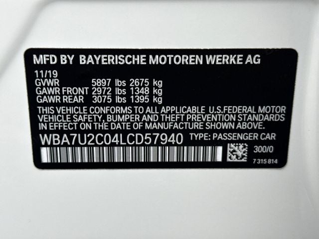 2020 BMW 7 Series 750i xDrive