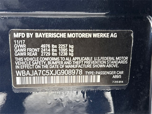 2018 BMW 5 Series 530i xDrive